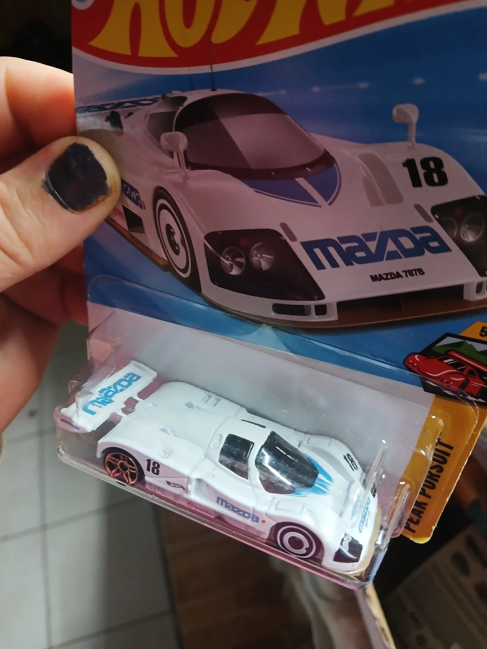 2025 Hot Wheels Mazda 787B in white, part of the Peak Pursuit series.